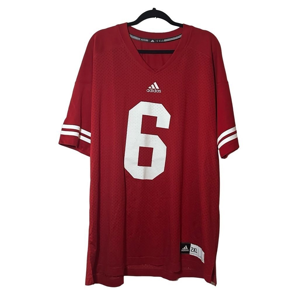 #6 University of Wisconsin red Big Ten Football Jersey  Adidas adult XXL